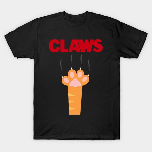 Claws, Funny Cat Paw T-Shirt by cottoncanvas